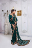 3 Pc Embroidered Raw Silk Saree STM22-04
